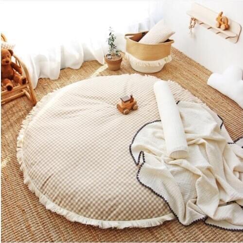 INS Nordic Children Circular Play Pad Baby Crawling Mat Living Room Simple Floor Carpet Bedroom Blanket Kids Room Decor Mat