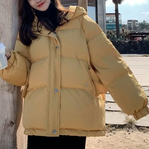 Short Winter Jacket Womens 2021 New Oversized Parka Warmth Thick Cotton Coat Loose Hooded Thickened Womens Winter Jacket