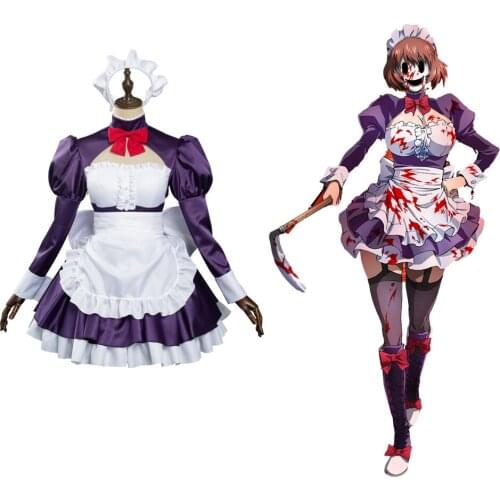 Anime High-Rise Invasion Maid-fuku Kamen Cosplay Costume Maid Dress Outfits Halloween Carnival Suit
