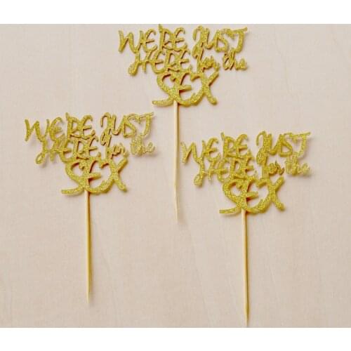 Gender Reveal Cake Topper. We're Just Here for the Sex Cake Topper. Boy or Girl. He or She