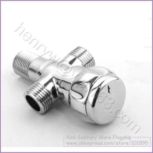 L15329 - Luxury Chrome Color Brass Material 1 inlet & 2 outlet of Angle Valve