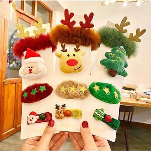Lovely girl Christmas cartoon antler hair clip fashion hair accessories sweet hair accessories headband hair clip set