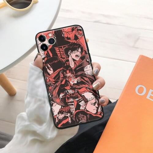 Shingeki No Kyojin anime For IPhone Se 6 6s 7 8 Plus X XR XS 11 12 Mini Pro Max Glass TPU Soft Silicone Phone Case Cover Shell