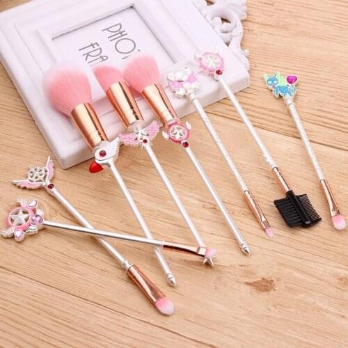 New Beauty Anime Cardcaptor Sakura Makeup Brushes Set Tools Kit Powder Loose Eye Shadow Blush Synthetic Hair Best Gift Cosmetic
