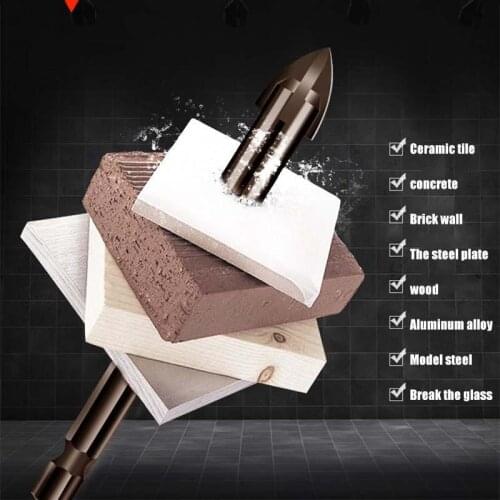 3/4/5/6/7 MM Cross Triangle Drill Bit Glass Ceramic Brick Tile Wall Wood Punch Hole Opener Metal Hole Cutter Core Drill Bit Set