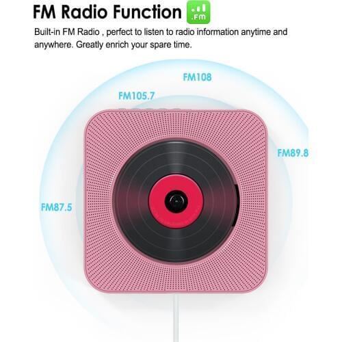 Wall-mounted CD Player Home Audio Boombox HD Video Player with Remote Control FM Radio Built-in HiFi Speakers USB MP3 #5