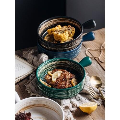 Nordic bowls are baked with mango, household creative tableware, beakers, personalized pottery bowls and special cooking dishes