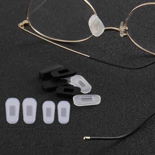 10 Pairs Push-in Eyeglass Nose Pads Soft Silicone Air Cushion Glasses Replacement Nosepad Anti-Slip Nose Bridge Pads Kit 066F