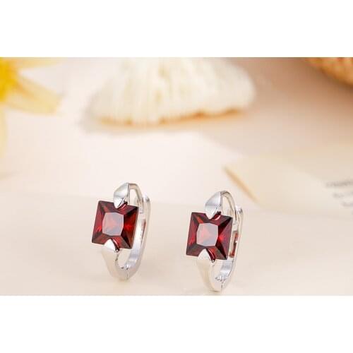 New Small Classic Square Mosaic MultiColor Cubic Zirconia Stud Earrings for Women Jewelry Wedding Party Gifts High Quality