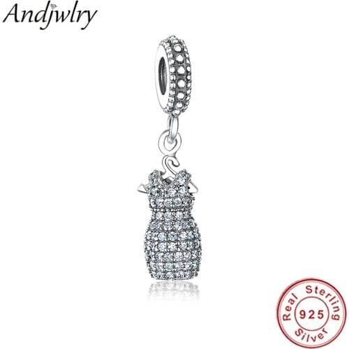 Fit Original Pandora Charms Bracelet 925 Silver Peandant Dazzling Dress Dangle Charm Beads for Making Women Berloque DIY Jewelry