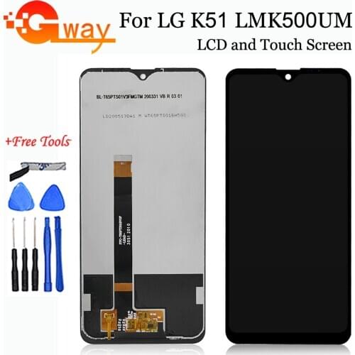 6.5" For LG K51 LCD Display Touch Screen Digitizer Assembly For LG K51 LM-K500UM LCD Replacement Accessory Parts + Free Tools