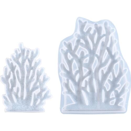 DIY Crafts Crystal Epoxy Resin Mold Coral Ornaments Decorations Silicone Mould