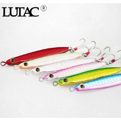LUTAC Metal Jig Lure Fishing 14G 20G 30G Jigging Lead Fish ZJ01 Sea Fishing Lure Artificial Bait Tackle