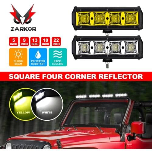 Zarkor led bar 12v For Boat Car Tractor Truck 4x4 SUV ATV 5Inch 3000K 6500K Flood beam Car light bar for truck 24V