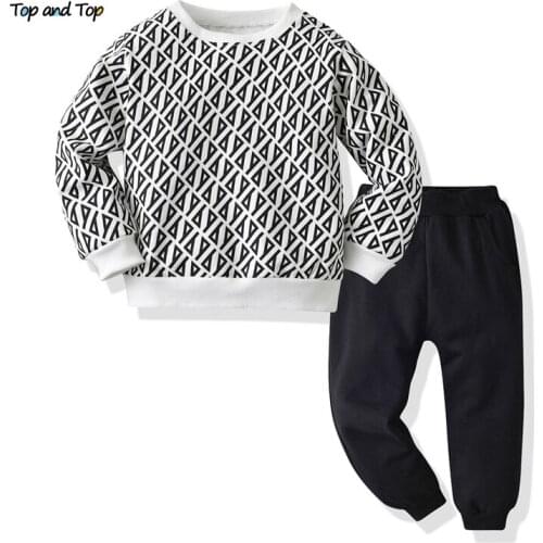 Top and top Autumn Winter Toddler Baby Boys Girls Clothes Set Sweatshirt Trousers 2Pcs Outfit Children Casual Clothing Tracksuit