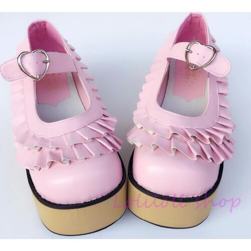 Princess sweet lolita shoes Japanese design customized special shaped wooden pattern platform shoes an9238