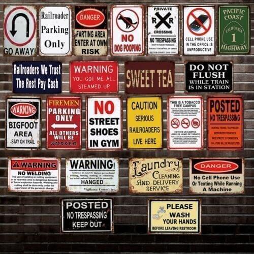 [ WellCraft ] Go Away NO DOG POPPING Wash your Hand Metal Tin Signs Posters Vintage Painting Custom Decor LT-2006