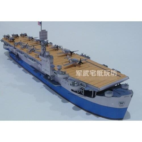 1:400 Scale WW2 USS Card Bogue-class Escort Aircraft Carrier DIY PAPER Model Kit Handmade Toy Puzzles