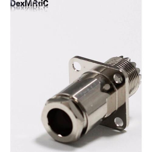 1pc New RF UHF Female Jack Connector With For RG8,RG213,LMR400 4-hole panel mount Nickelplated Wholesale