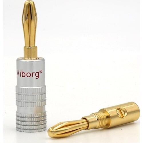 12pcs/lot! 4mm Nakamichi Banana Plug 24K Gold Pure Copper Adapter Audio Socket Jack Screw Electronic Connector Terminals