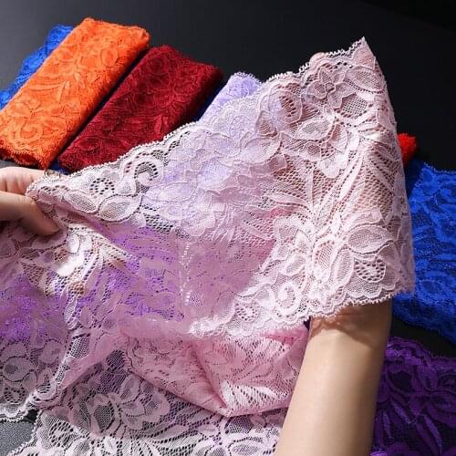 15cmx100cm Elastic Lace Edge Lace Cloth Decoration Fabric Accessories Black Skirt Hem Dress Handmade DIY Materials