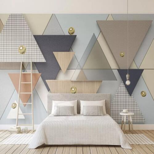 Custom papel de parede 3d, geometric grid cloth murals for living room hotel background home decoration waterproof wallpaper