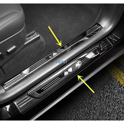 Car accessories For Tesla Model Y 2020 2021 Carbon fibre Rear Inner Trunk Boot Bumper Guard Plate Protector Molding Trim