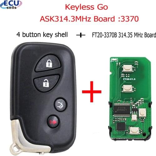 Keyless Go Lonsdor 4 Buttons Smart Remote ASK314.3MHz 3370 For Lexus ES350 IS250 IS350 GS350 LSC LS600H-US01 CT 2007-2013