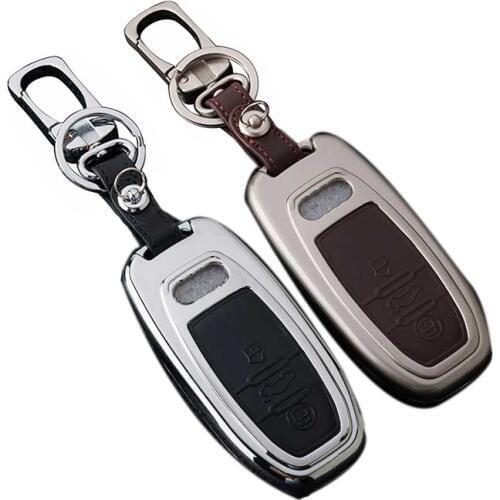 Zinc Alloy Leather Car Key Cover Case For Audi A4 B6 A1 A3 A5 A6 A7 A8 R8 Q3 Q5 Q7 TT 80 B5 B7 B8 C5 C6 R8 A4L A6L Key Case