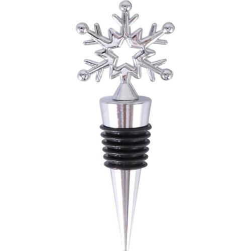 Zinc Alloy Wine Stopper Cork Snowflake Bottle Plug Beverage Stoppers For Bar Christmas Party Kitchen Tool Random Style