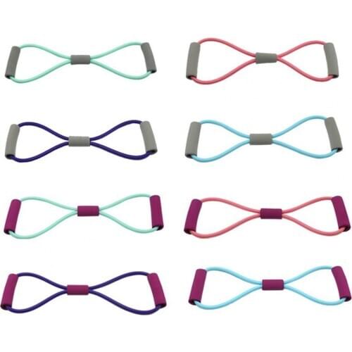 Fitness Equipment TPR/NBR 8-Shape Gym Yoga Tension Exercise Resistance Rope Strength Training Fitness Tool