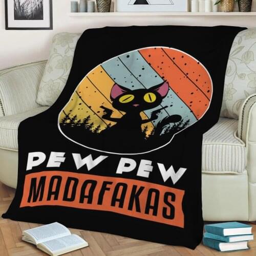 Black Cat Flannel Throw Blanket 3D Printed Keep Warm Sofa Child Blanket Home Decor Textiles Dream Family Gift