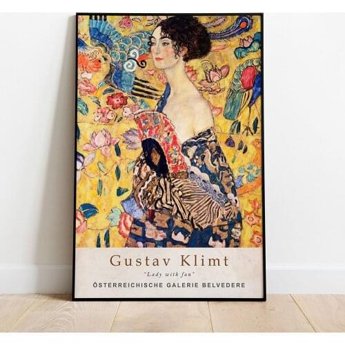 Gustav Klimt Art Exhibition Poster Vintage Classic Artwork Canvas Print Abstract Painting Wall Picture Living Room Home Decor