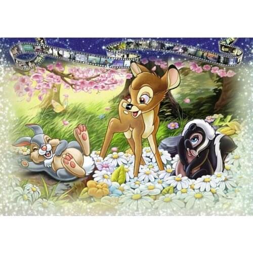 Full Square Diamond Painting Cross Stitch DIY Diamond Embroidery Cartoon Deer Rhinestone Mosaic Home Decoration Wall Stickers