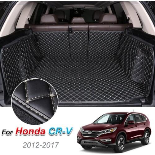 Custom Leather Car Trunk Mats for Honda CR-V 2012-2017 Rear Trunk Floor Mat Tray Carpet Cargo Liner Car Accessories