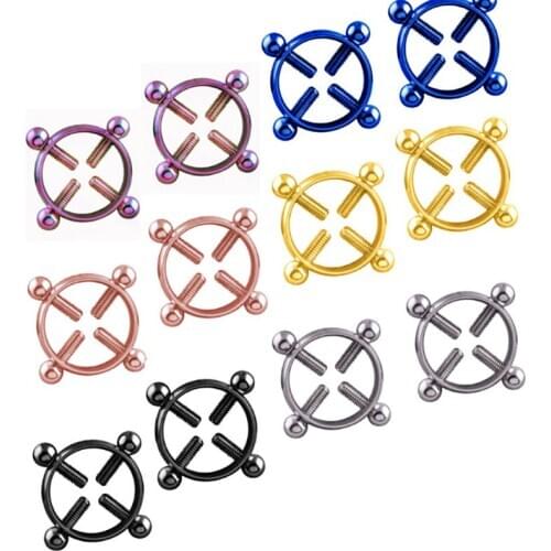 Round Non Piercing Nipple Ring Shield Stainless Steel Body Piercing Jewelry Nipple Clamps Adult Game for Women