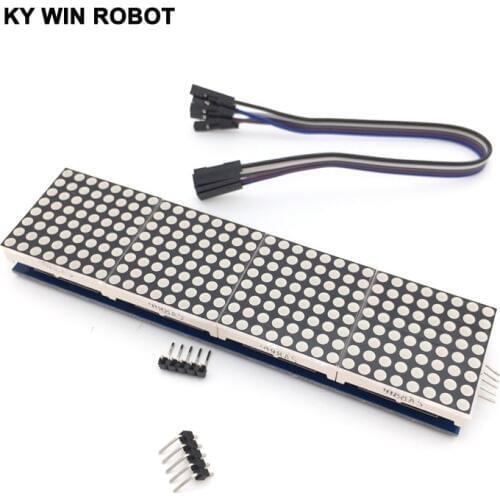 MAX7219 Dot Matrix Module Microcontroller 4 In One Display with 5P Line For Arduino