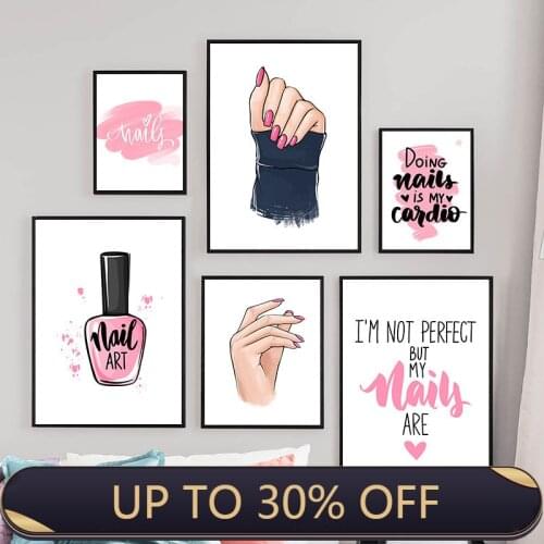 Fashion Makeup Wall Art Canvas Painting Poster Nail Polish Fingers Prints Wall Picture For Living Room Modern Home Decor