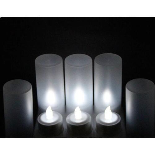 Set of 6 Rechargeable Flameless Tea Light LED Candle lamp TeaLight Xmas Christmas Party Wedding Home Bar Decor-5 Colors optional