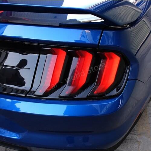 For Mustang Car Tail Light Lamp Cover Protector Sticker Smoked Black 6Pcs Fit Mustang 2015-2020 External Car Accessories