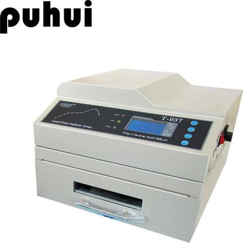 PUHUI T-937 Desktop Lead-free Infrared IC Heater Reflow Solder Oven Hot Air CirculationBGA SMD SMT Rework Station Reflow Oven