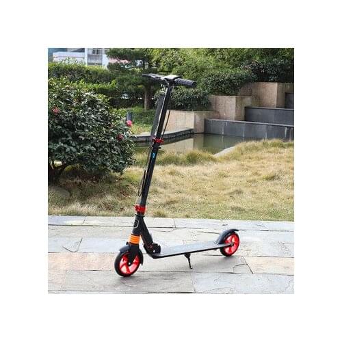 New All-aluminum Belt Shock-absorbing Pedal Scooter Raised And Lowered With Handbrake Adult Kick Scooter