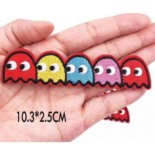 Wholesale 10pcs Eating bean games patches for clothing iron on patches cute stickers for clothes embroidery patch applique badge