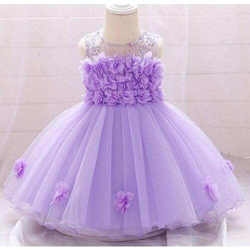 New Girls Dress Newborn Baby White Wedding Party Dress Christmas Elegant Flowers Princess Dresses 0-2 Years Toddler Girl Clothes