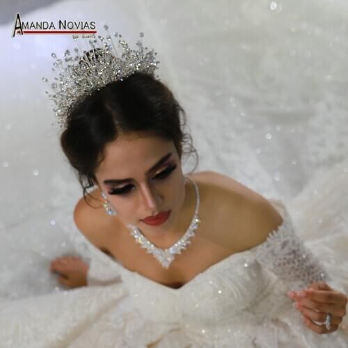 Luxury sparkling wedding crown full beading