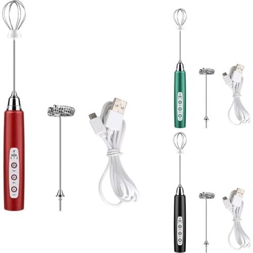 Milk Coffee Frother Handheld,USB Rechargeable 3 Speeds Electric Milk Frother Blender Mixer for Coffee,Egg Whisk