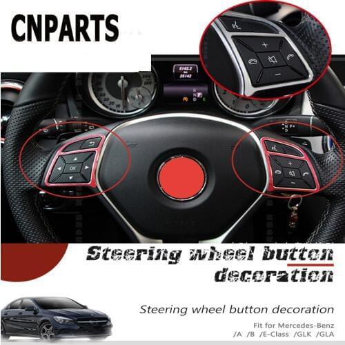 CNPARTS For Mercedes Benz A B E GLK CLA GLA Class 200 220 260 W212 Car Styling Stickers Steering Wheel Buttons Frame Accessories