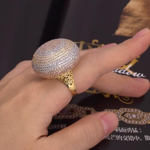 TIRIM Luxury Hyperbole Big Round Finger Ring for Women Cubic Zirconia Wedding & Engagement Charm Fashion Jewelry кольцо женское