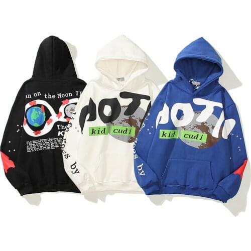 Letter Foam Graffiti Stranger Things Kanye Sweatshirt Oversize Streetwear Couple Hoodies Loose Harajuku Casual Hooded Hoody