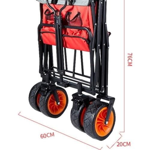 Outdoor Beach Picnic Camping Wagon Camping Cart Garden Trail Foldable Collapsible Folding Utility Cart Wagon Out Door Trolley